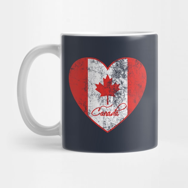 canada flag and heart vintage canada day by tee4ever